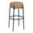 Paola 30" Industrial Round Backless Bar Stool, Brown Bouclé Seat and Black Metal Frame for Kitchen Island or Home Bar-1693038018-1693037628