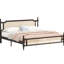 Lit avec tête de lit, structure et lit, structure en bois de pin, apparence-129632128