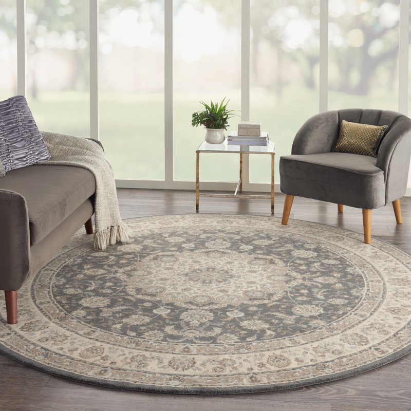 Tapis ivoire en laine Crownover, Rond 7 pi 10 po