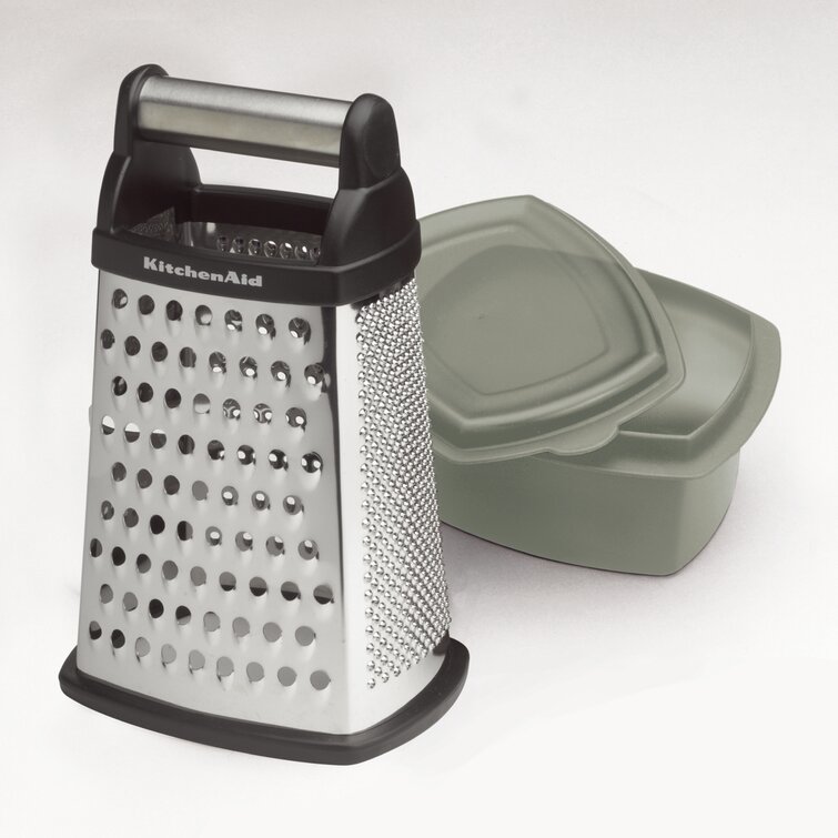 KitchenAid Stainless Steel Box Grater in Black Handle, Dishwasher Safe, Size: Chef
