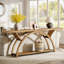 Console 70,87 po avec tablette de rangement, canapé industriel rustique avec cadre en demi-lune pour le hall d'entrée ou le salon-348928068