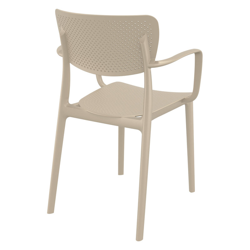 Chaise d'appoint empilable pour patio Farrah, Taupe
