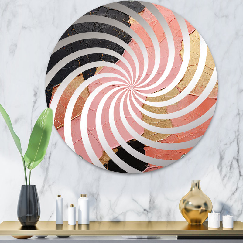 Minimalisme rose Poteries I - Miroir décoratif Vortex MIR107306 C, 31,4 po x 31,4 po