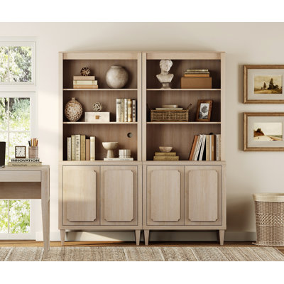 2-In-1 72.8" Tall Kitchen Pantry Cabinet, Wood Bookcase Display Cabinet With Embossed Doors And Adjustable Shelves, Mid-Century Modern Versatile Cupboard For Dining Room, Bedroom