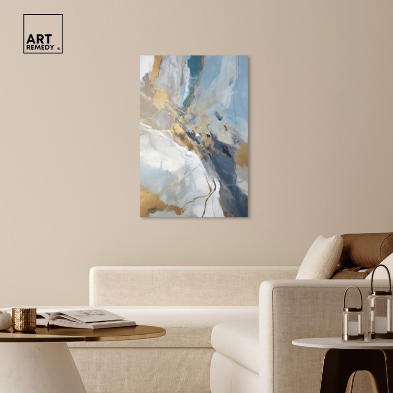 Art mural abstrait abstrait nautique sur toile par Art Remedy, Toile tendue, H 45 po x l 30 po