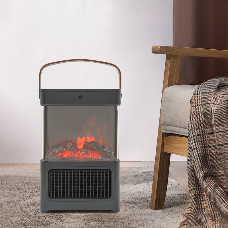 Foyer électrique portatif 1500W avec effet de flamme 3D réaliste