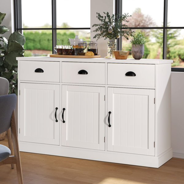 Waelder 32'' Wide 3 - Shelf Storage Cabinet Beachcrest Home Color: Antique White