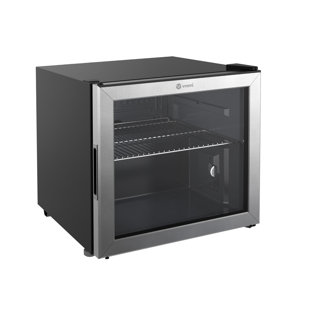 Vremi 1.7 Cubic Foot Beverage Glass Door Mini Fridge w/ Adjustable Shelf, Black