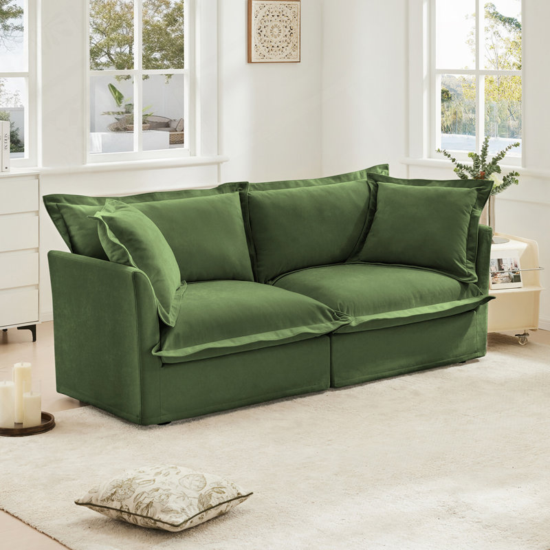 Canapé en chenille 2 places, Vert