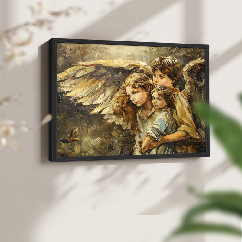 Angels From Above-XCV - Impression encadrée - Restickable, Cadre noir, H 11 po x l 14 po