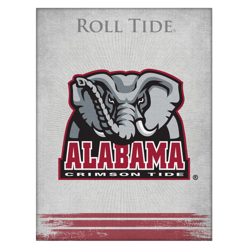 NCAA - Impression sur toile tendue, Crimson Tide d'Alabama, H 24 po x l 32 po x P 1 po