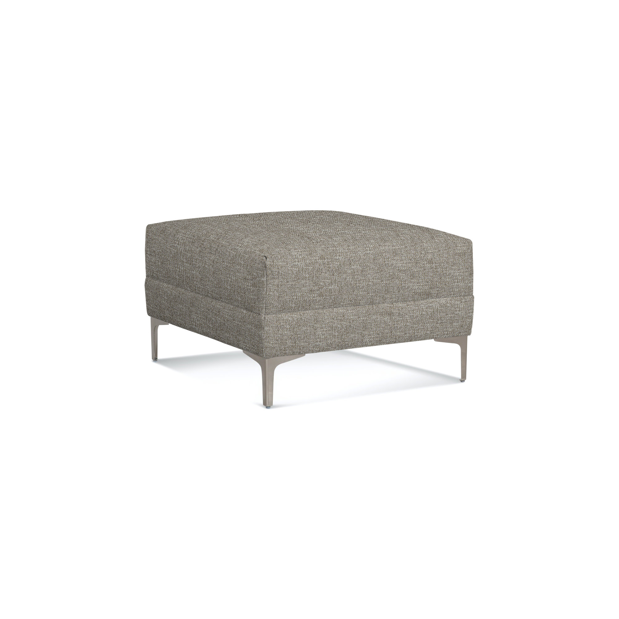 Alexa Upholstered Ottoman, Basic Gray 100% Polyester