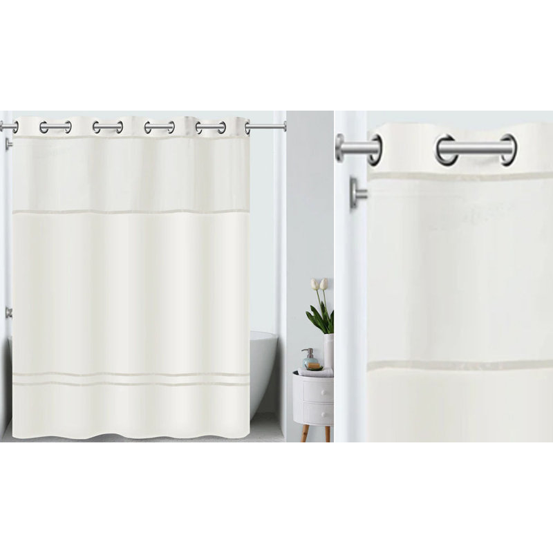 Escape Polyester Shower Curtain, Ivory