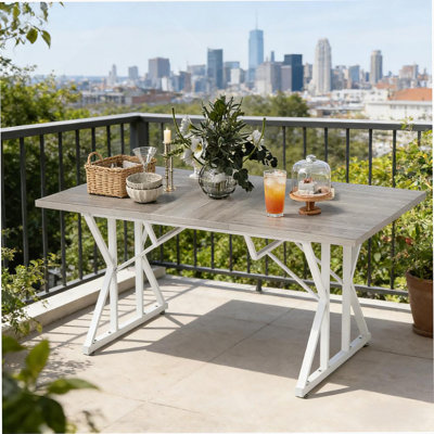 Table de cuisine extensible de style nordique, table de salle à manger extensible, avec base en tréteaux robuste