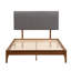 Platform Bed, with Curved Upholstered Headboard, Easy Assembly