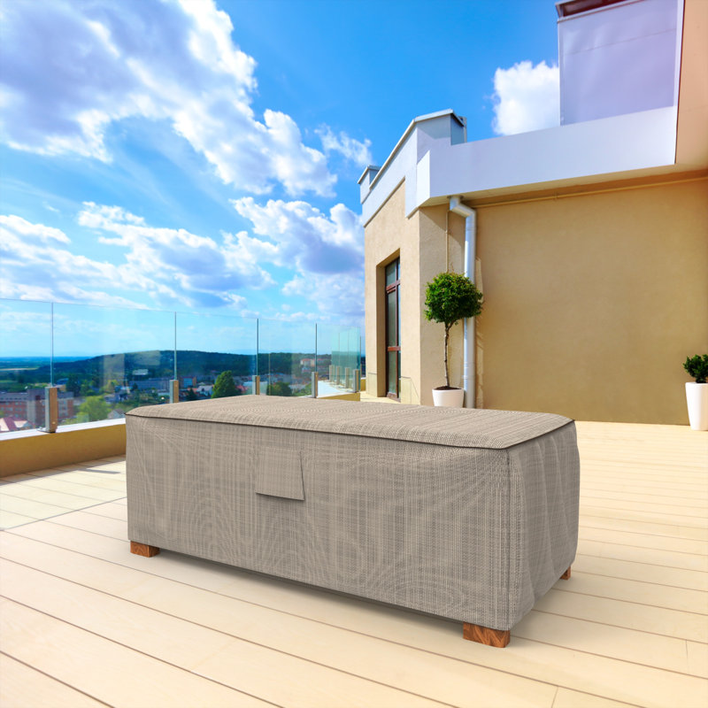 Miguel Slim Outdoor Ottoman/Coffee Table Cover, 25" H x 18" W x 50" D