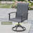 7-Pieces Round Patio Dining Set With Swivel PVC-coated polyester Chairs-1561478136