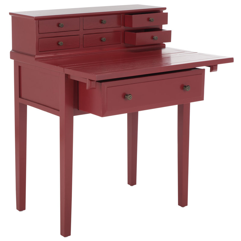 Allizae Solid Wood Writing Desk, Egyptian Red