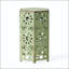 Ensemble de tables d'appoint en fer 2 pièces Eliana avec découpes Sunburst - vert craquelé