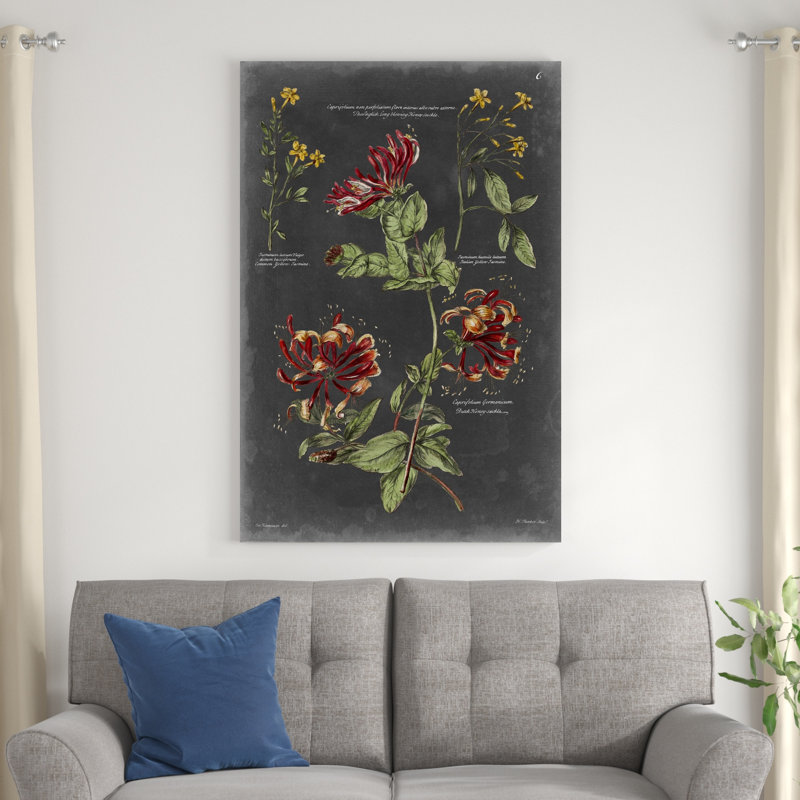 Tableau botanique rétro II, H 48 po x l 32 po x P 1,25 po