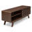 TV Stand With Storage, Entertainment Center With Slatted Sliding Door, Mid Century Modern TV Stand, Farmhouse Media Console For Living Room (Walnut, 46")