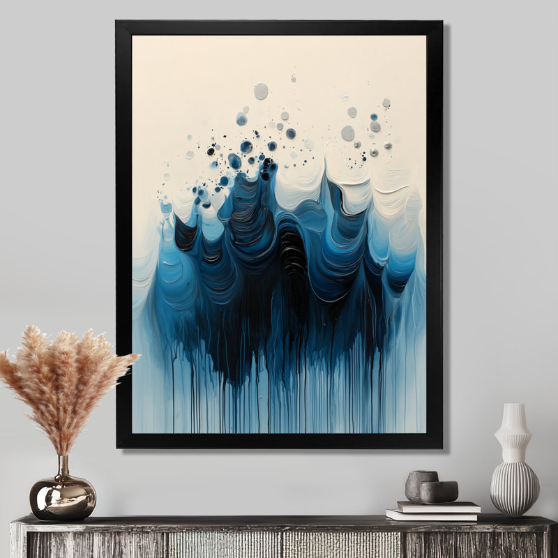 Rosedale - impressions sur toile abstraites, Black, H 20 po x l 12 po, Reproduction encadrée d'une seule photo