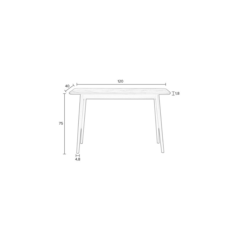 Fabio 47'' W Solid Wood Console Table, Black