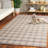 Janitzy Natural Fiber Hand Tufted Wool/Jute/Cotton Plaid Rug in Blue/Beige-38046166