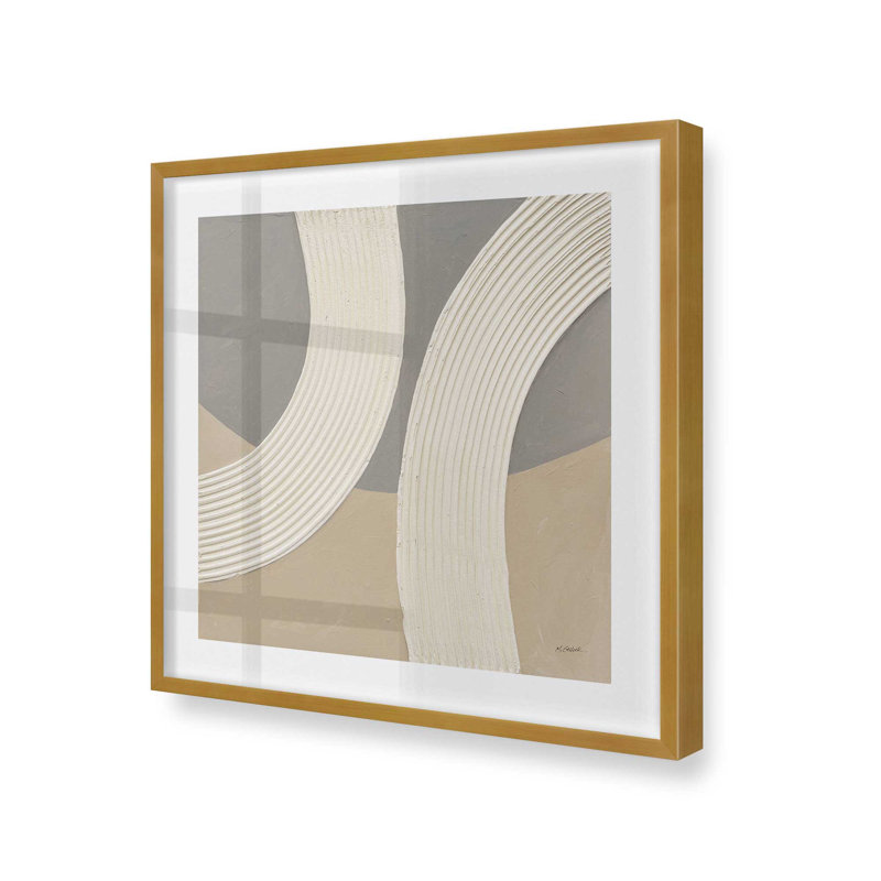 «Rhythm in Neutral Shades II», reproduction sur toile, H 13,75 po x l 13,75 po, Or