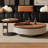 Brown Solid Wood Round Coffee Table Sets-673932636