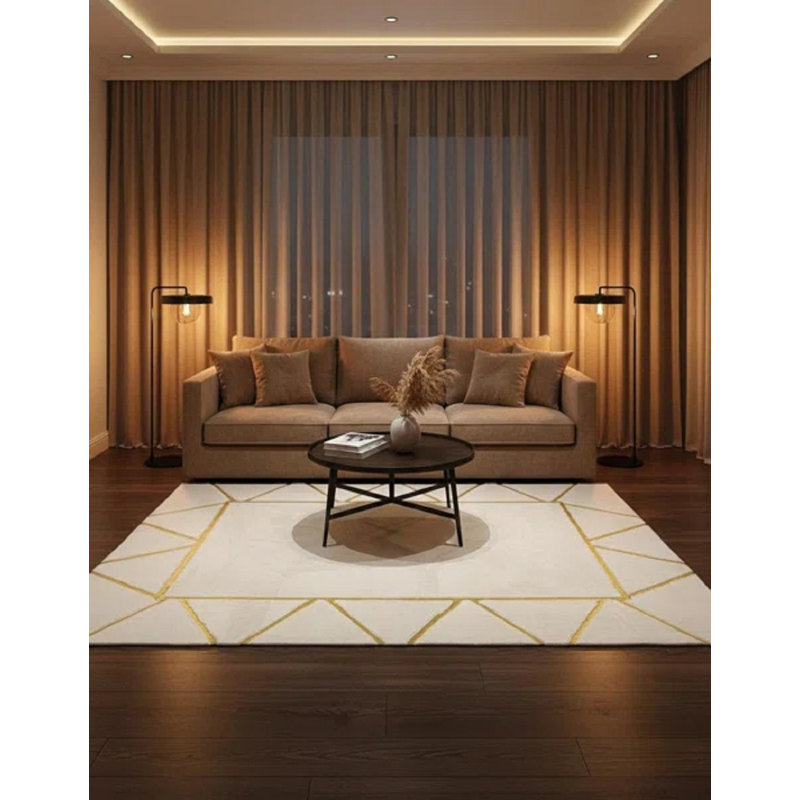Tapis blanc en peluche, tapis en fausse fourrure, taille personnalisée disponible, Rectangle 5 pi x 7,5 pi