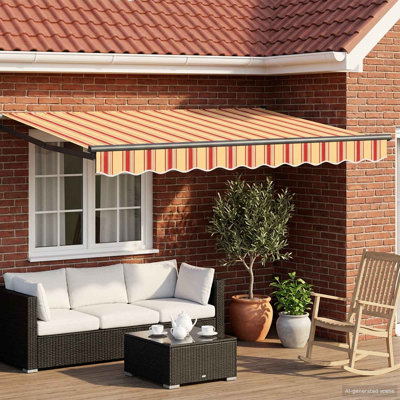 VidaXL 300cm W x 200cm D Polyester Cover Retractable Patio Awning