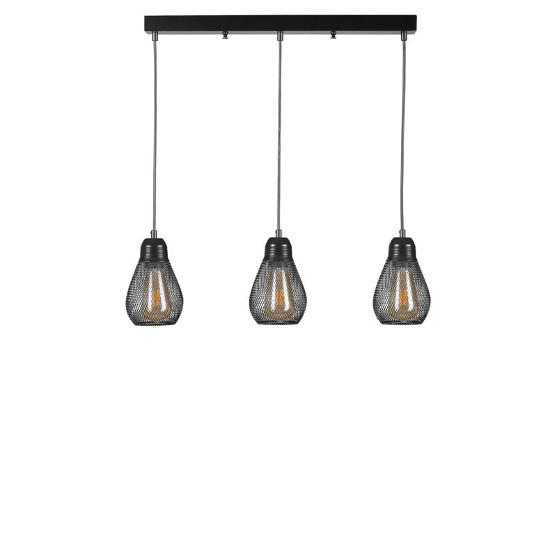 Lustre élégant en métal noir, hauteur réglable, plaque de base de 25,6 po | Hauteur totale de 27,6 po | Douille E27, 40 W maximum | Structure durable en métal peint au four statique | Parfait pour l'éclairage du salon, de la salle à manger et du vestibule