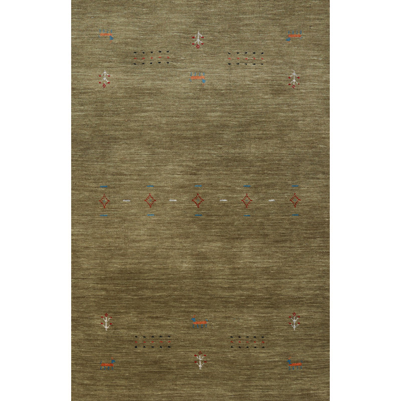 Tapis tribal vert Gabbeh 3 x 5