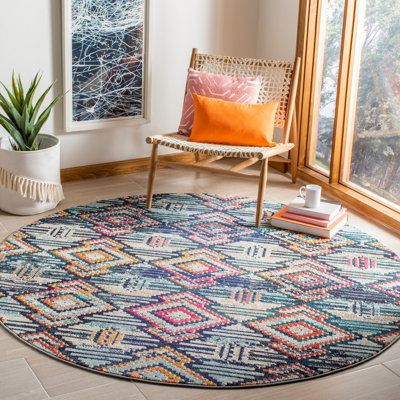 Felty Southwestern Orange/Pink/Blue Area Rug