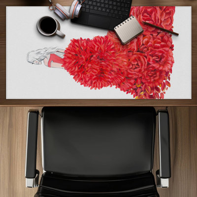 Flower dress - 15.75"x31.50" Desk mat