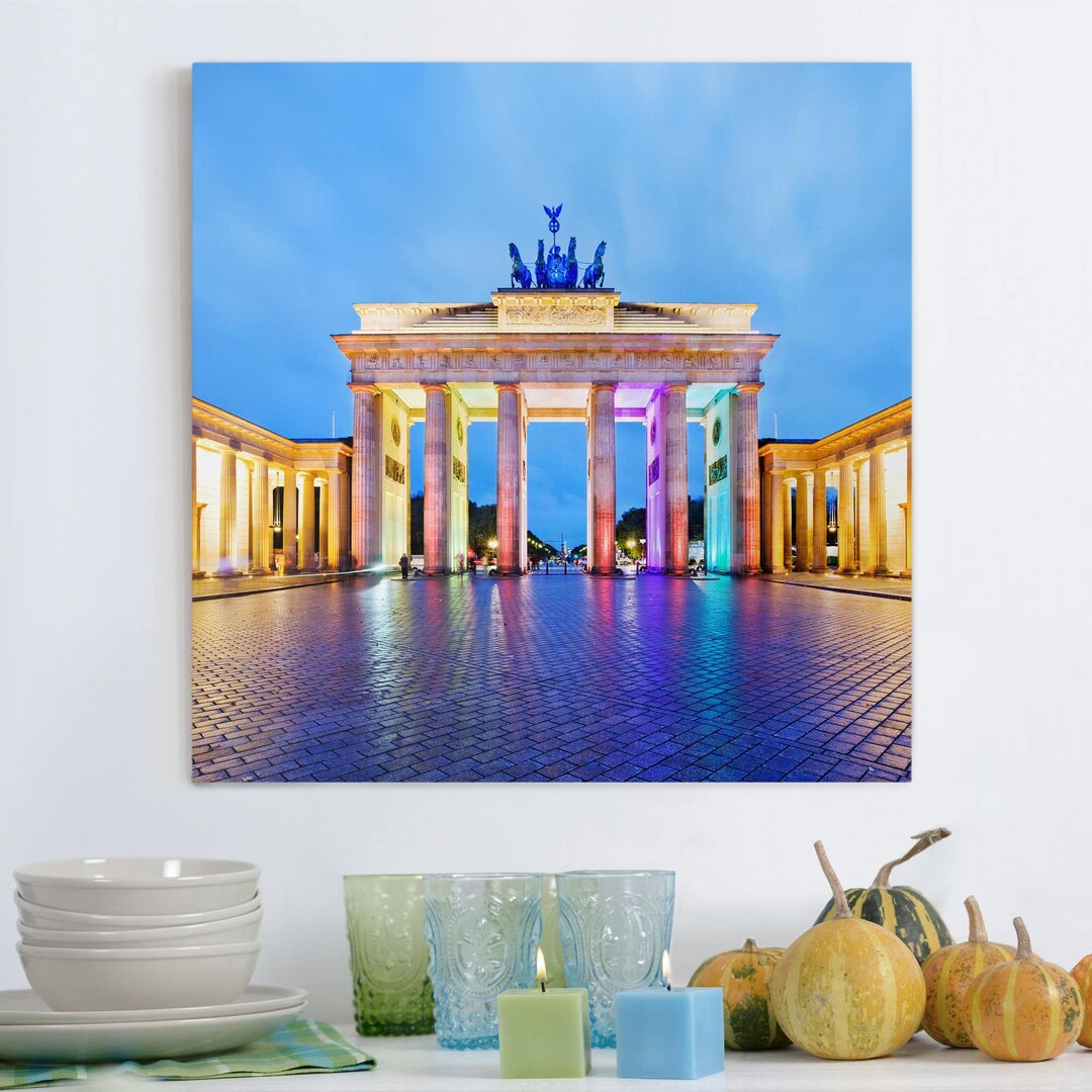 Leinwandbild Erleuchtetes Brandenburger Tor