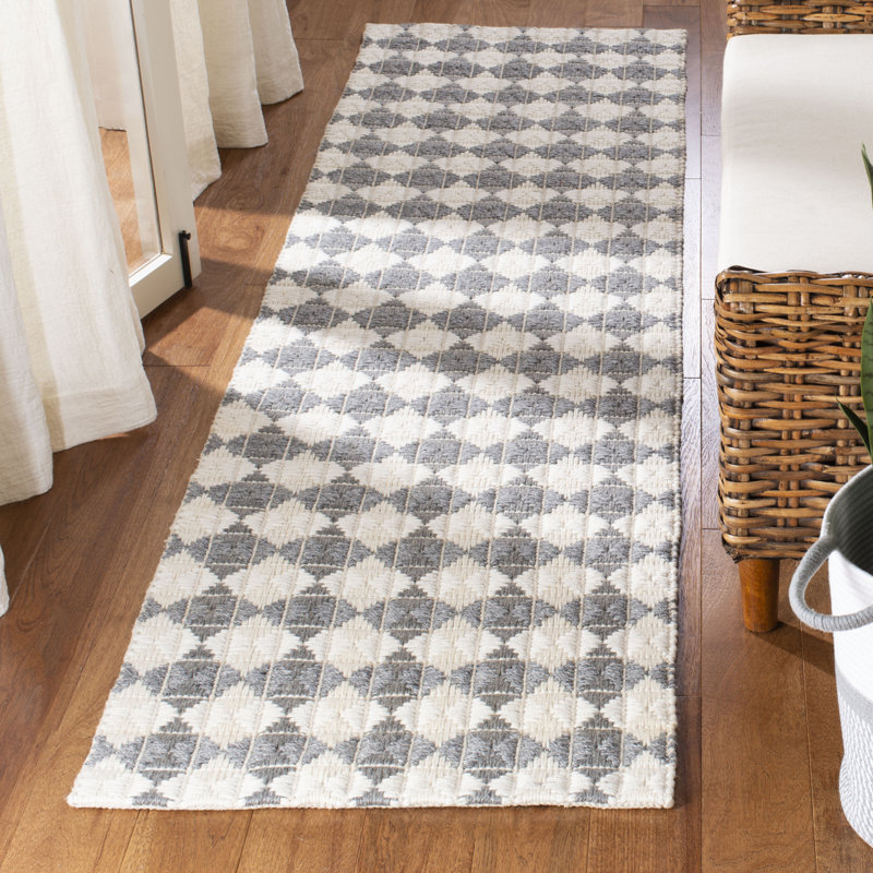 Tapis à carreaux performance tissé à la main Eisenhauer Natura, Tapis de couloir 2 pi 3 po x 8 pi
