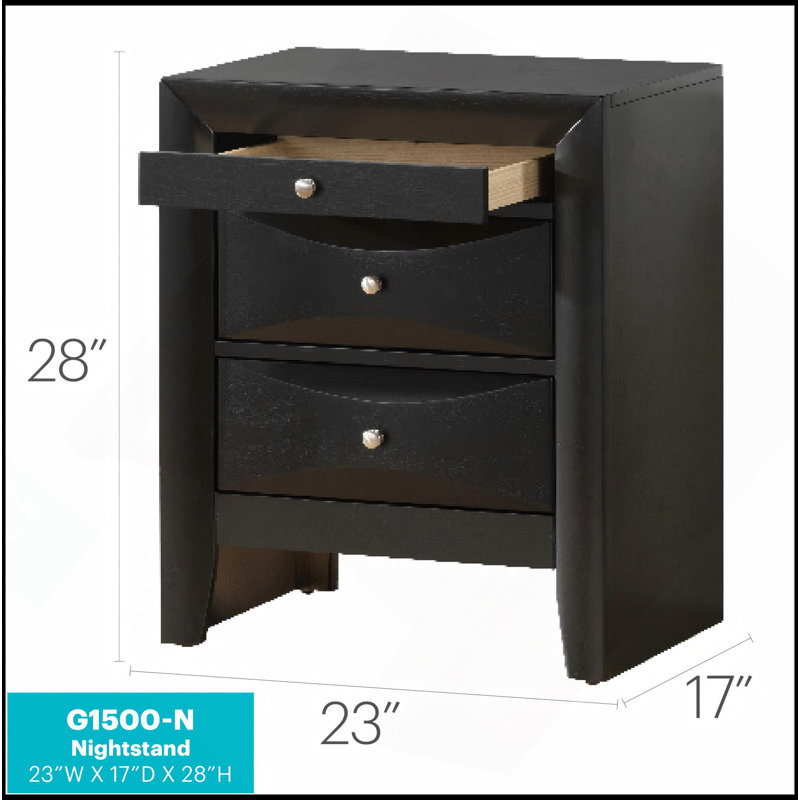 Table de chevet élégante avec rangement, Noir