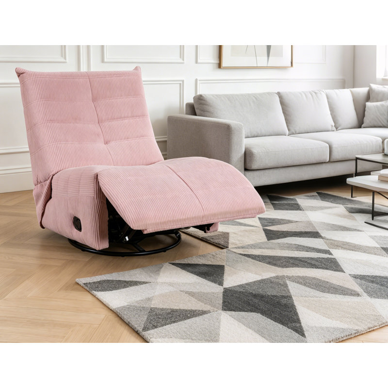 Fauteuil inclinable et pivotant en velours côtelé de 31 po Georgena