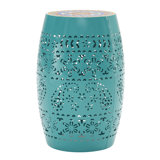 12" Bohemian Style Round Metal Side Table