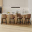 Swivel Upholstered Bar Stool with Solid Wood Frame-132836392-132836394