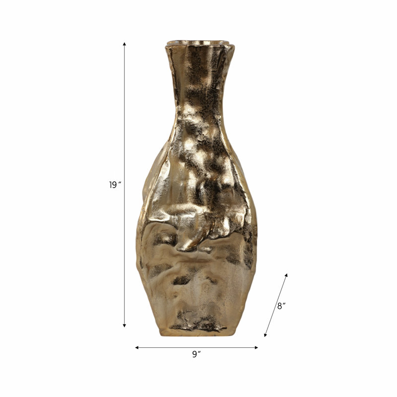 Bastia Handmade Metal Table Vase, 19" H x 9" W x 8" D