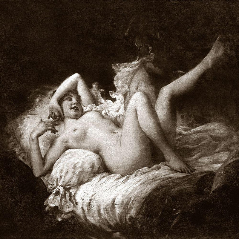 Art sur toile tendue avec art vintage de Nudes, H 20 po x l 20 po