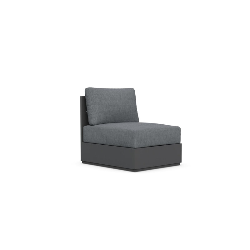 Sydney Armless Chair Charcoal + Slate Cushion, Slate, Charcoal