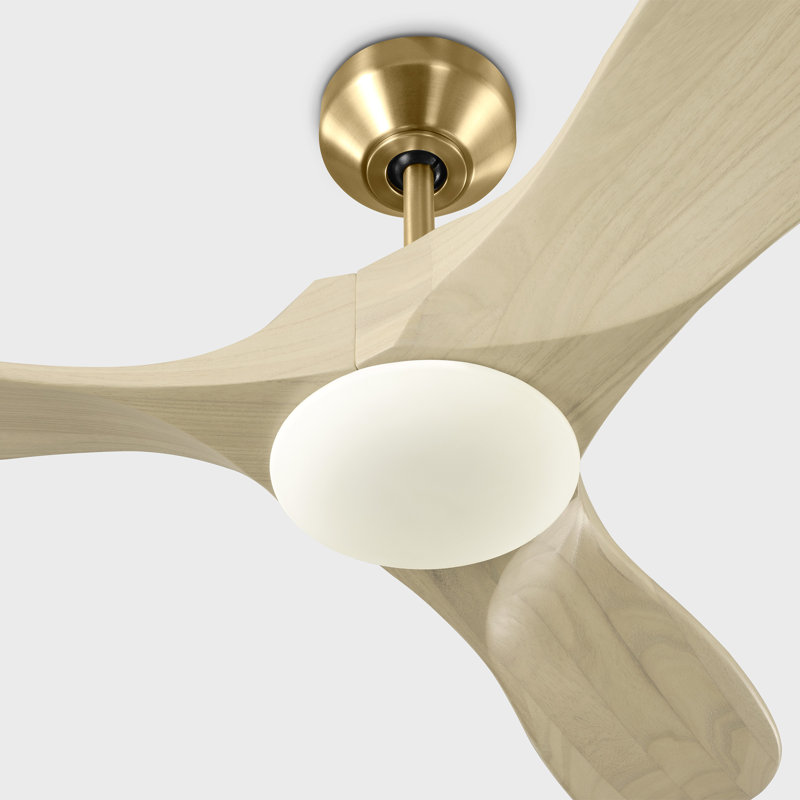 Visual Comfort Fan Maverick Smart 44 LED Indoor Ceiling Fan with Threaded Downrod, Dark Walnut blades and Handheld Remote