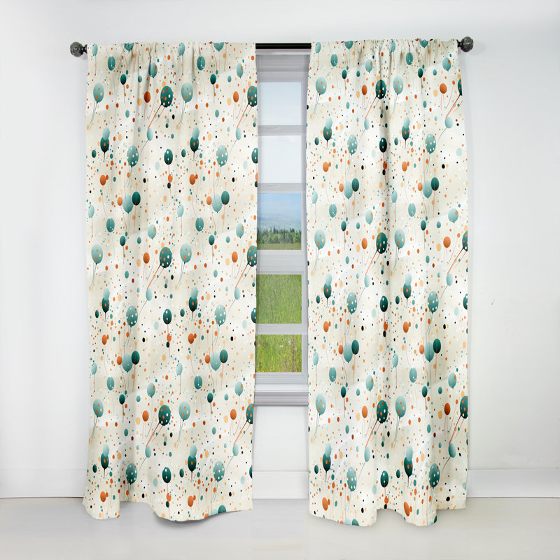 Mystic Enchantment Polka Dots Pattern I - Polka Dots Blackout Curtain Single Panel, 52" W x 63" L