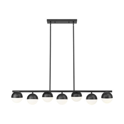 Lustre linéaire en nickel brossé 7 lumières Trombetta