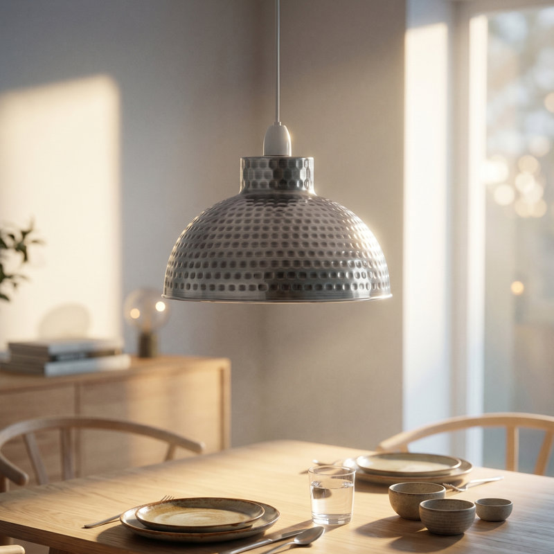 Atreal 16.5cm H Metal Bowl Pendant Shade ( Screw On ), Satin Nickel