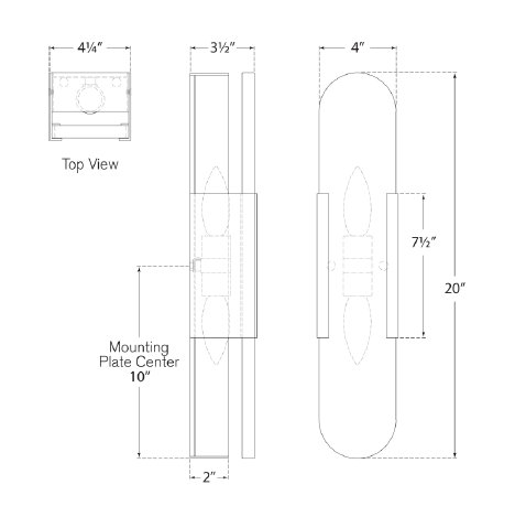 Kelly Wearstler Melange Elongated Sconce, Polished Nickel